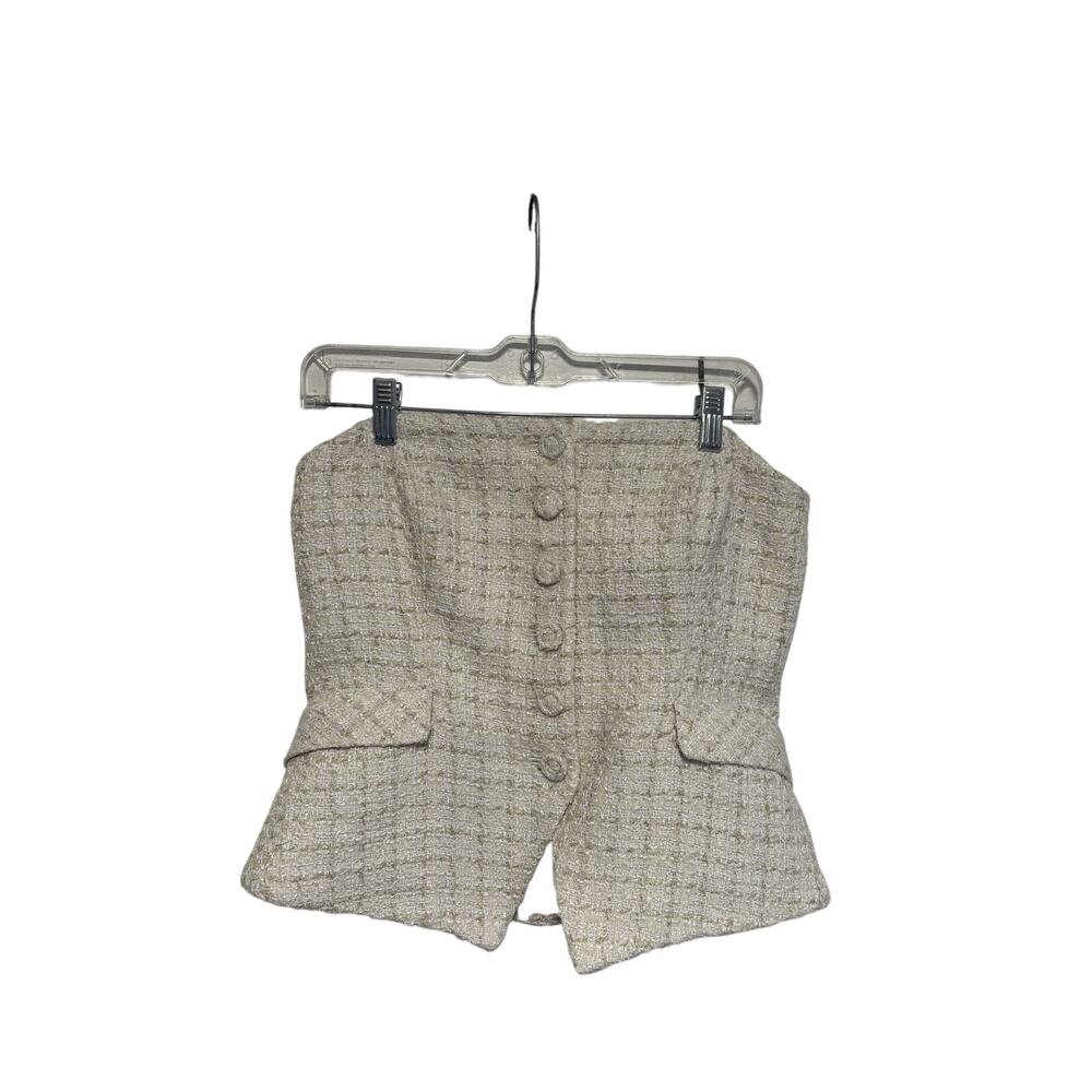 White House Black Market English Cream Tweed Bustier 6 - Picture 2 of 9